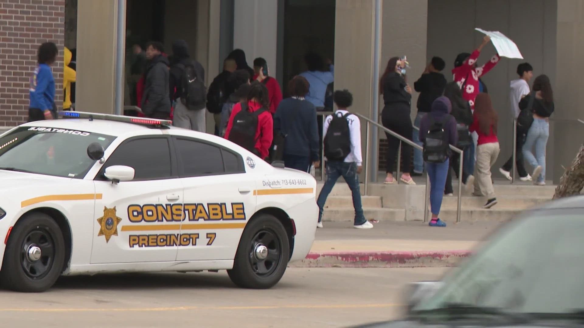 Students at the HISD school will have to leave their phones at home or turn them into the front office before heading to class. The principal blamed recent fights.