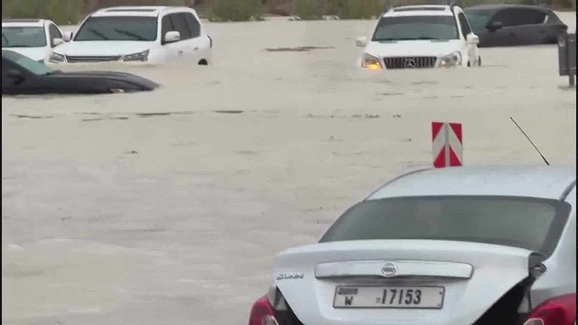 Rainfall totals at Dubai International Airport totaled 99 mm (3.9 inches) in a span of just 12 hours, according to weather observations at the airport.
