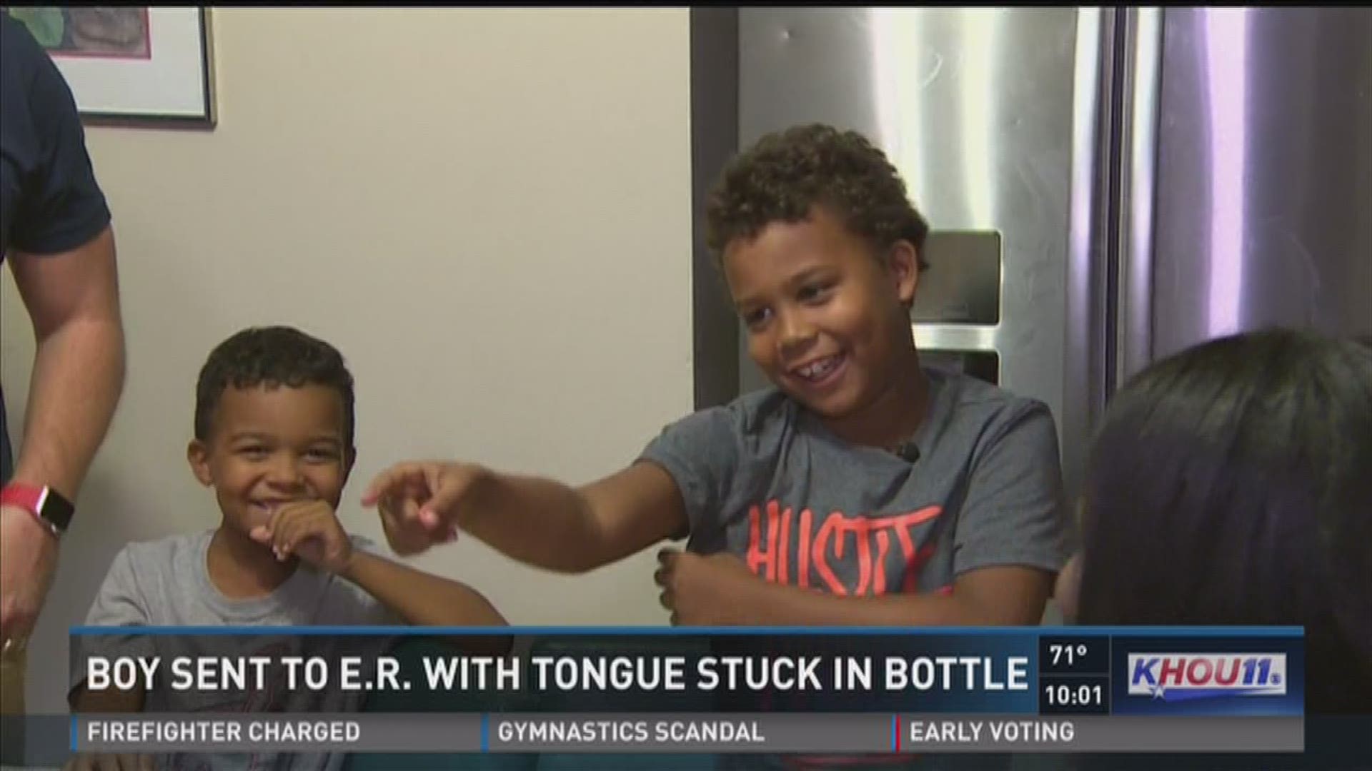A 9-year-old boy in Spring needed surgery after his tongue got stuck inside a plastic water bottle. 