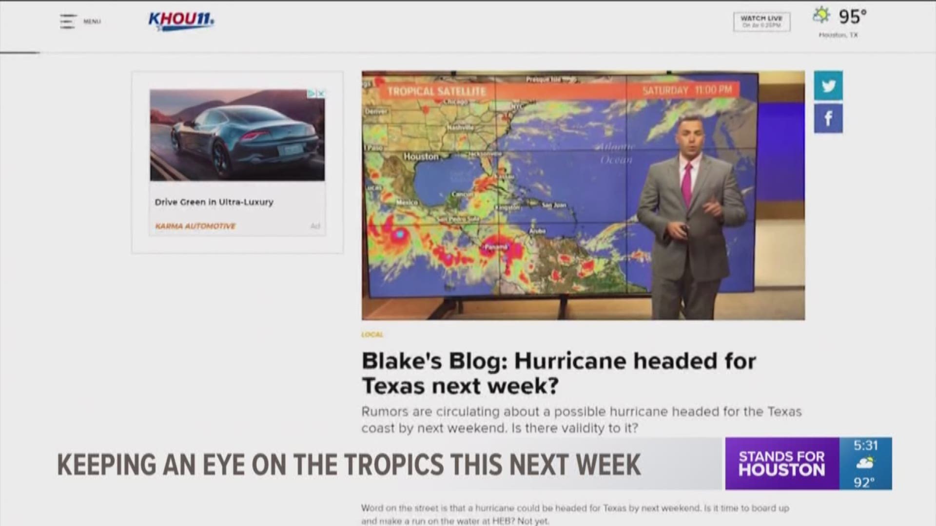 KHOU 11 Meteorologist Blake Mathews wrote a blog about the possible storm system brewing in the Gulf of Mexico. Here's Blake with more.