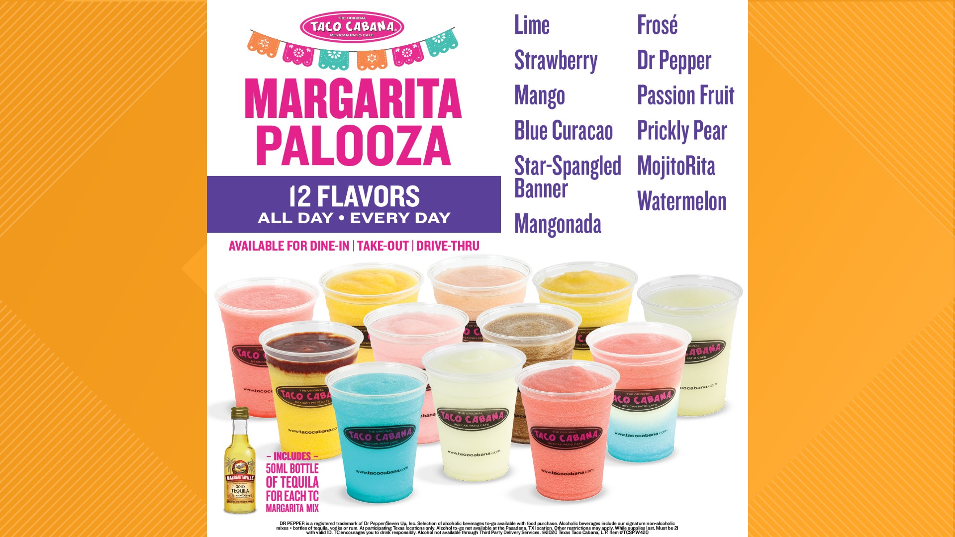 Taco Cabana has 12 new margarita flavors, including Dr Pepper