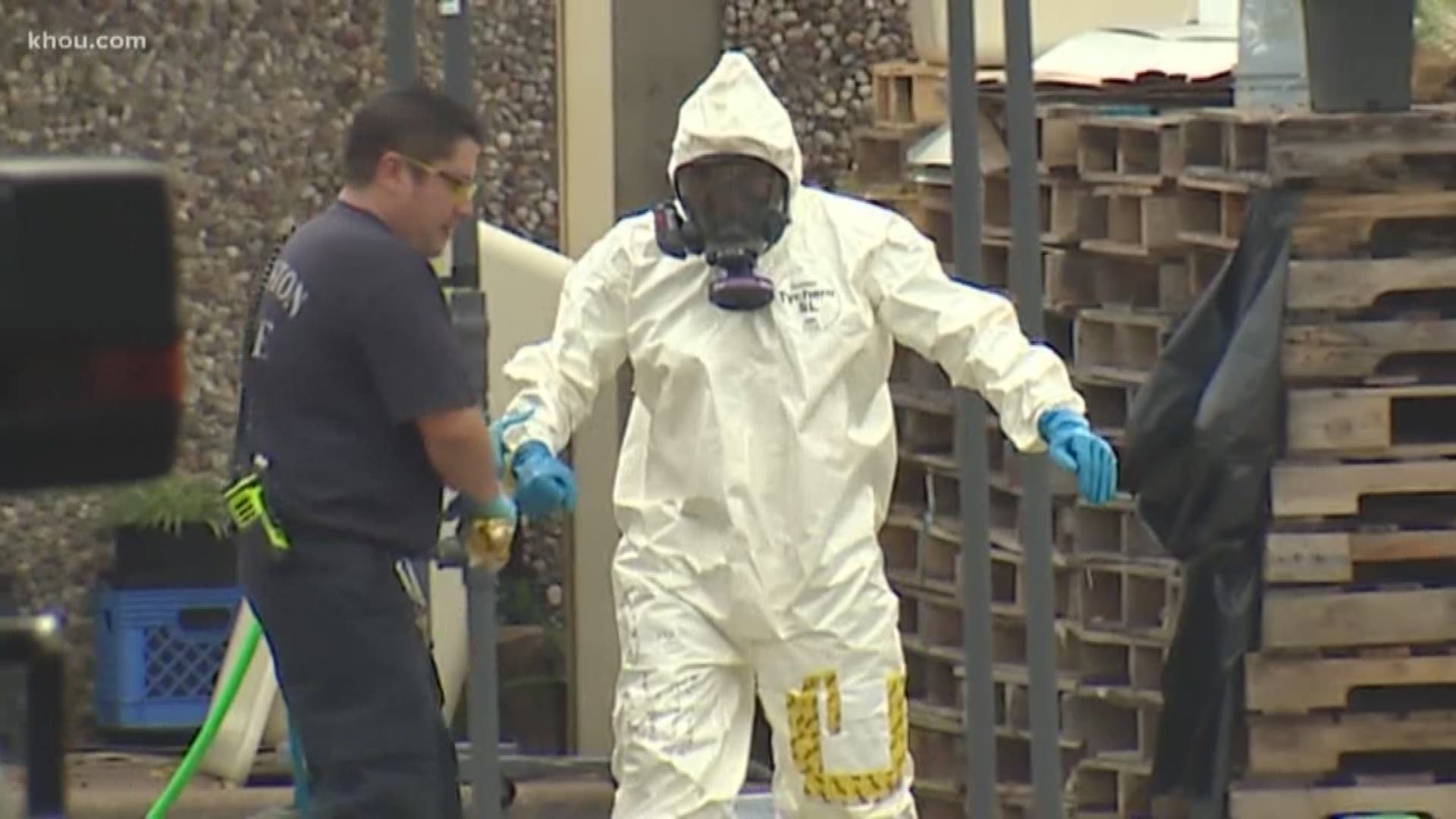 Federal agents and hazmat teams were conducting a raid at a building in northwest Houston Thursday morning.