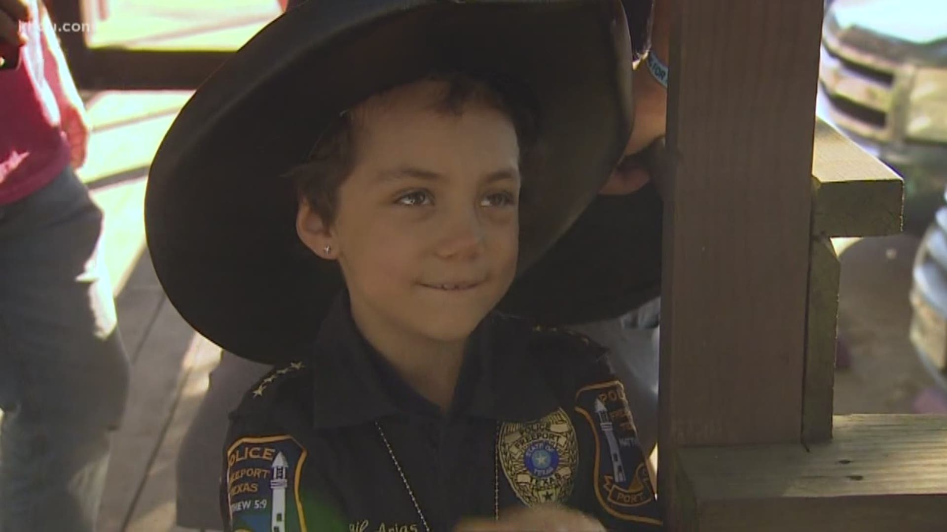 Abigail Arias, the 6-year-old honorary Freeport Police Officer, whose emotional swear-in ceremony went viral two months ago, suffered a setback.  Cancer in both lungs doubled, in some spots, tripled in size. Arias was all smiles Thursday evening, though.