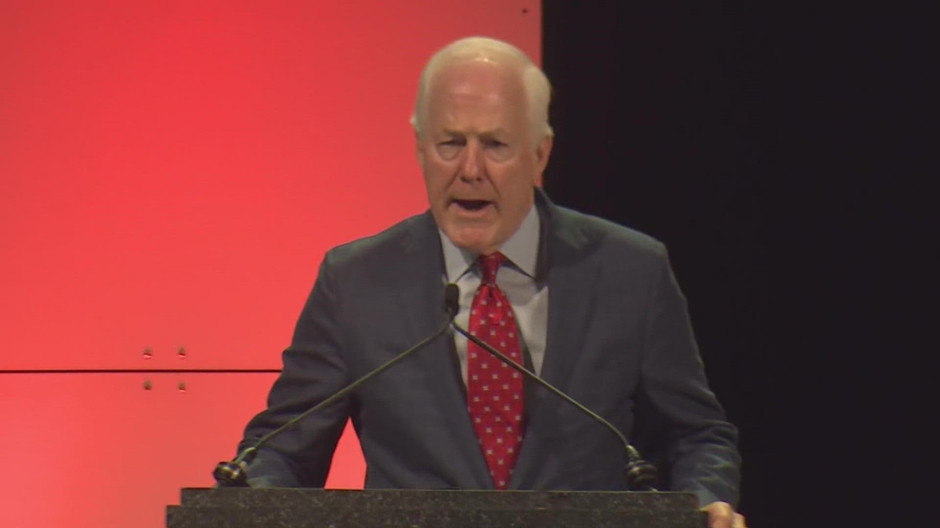 Sen. John Cornyn got a Texas-sized welcome at the Texas GOP in Houston Friday, but it was not the reaction he had hoped for.