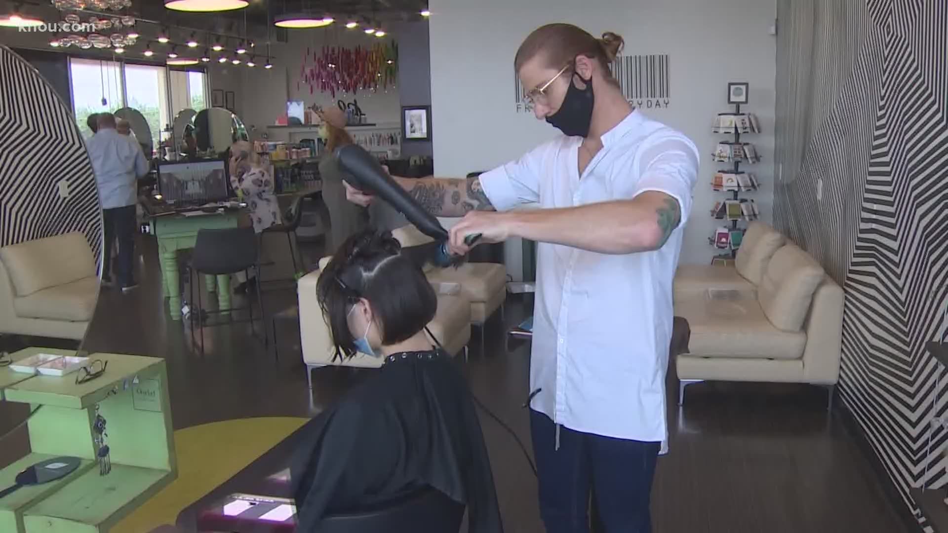 People are flocking to hair salons and barber shops that are reopening under Gov. Greg Abbott's executive order.