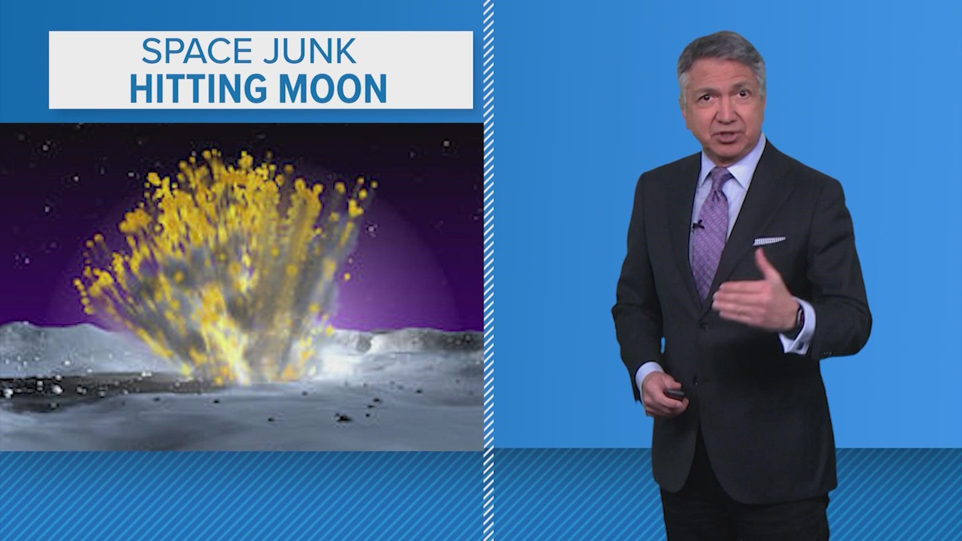 Experts say the moon will get a new crater after it's hit by space junk Friday morning, but there's a debate on where the junk is coming from.
