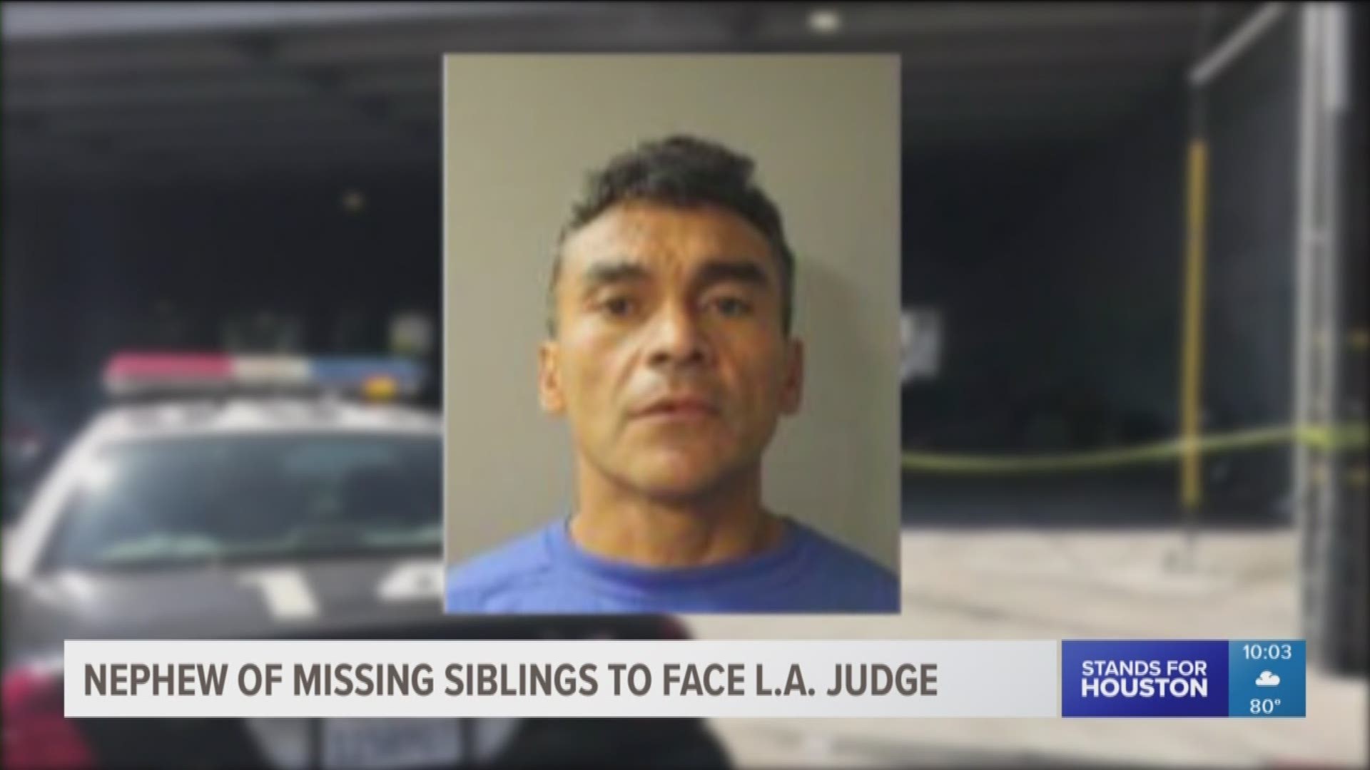 The nephew of siblings who went missing last month in Houston has been arrested after a string of violent attacks in California and identified as a person of interested in his aunt and uncle's case.