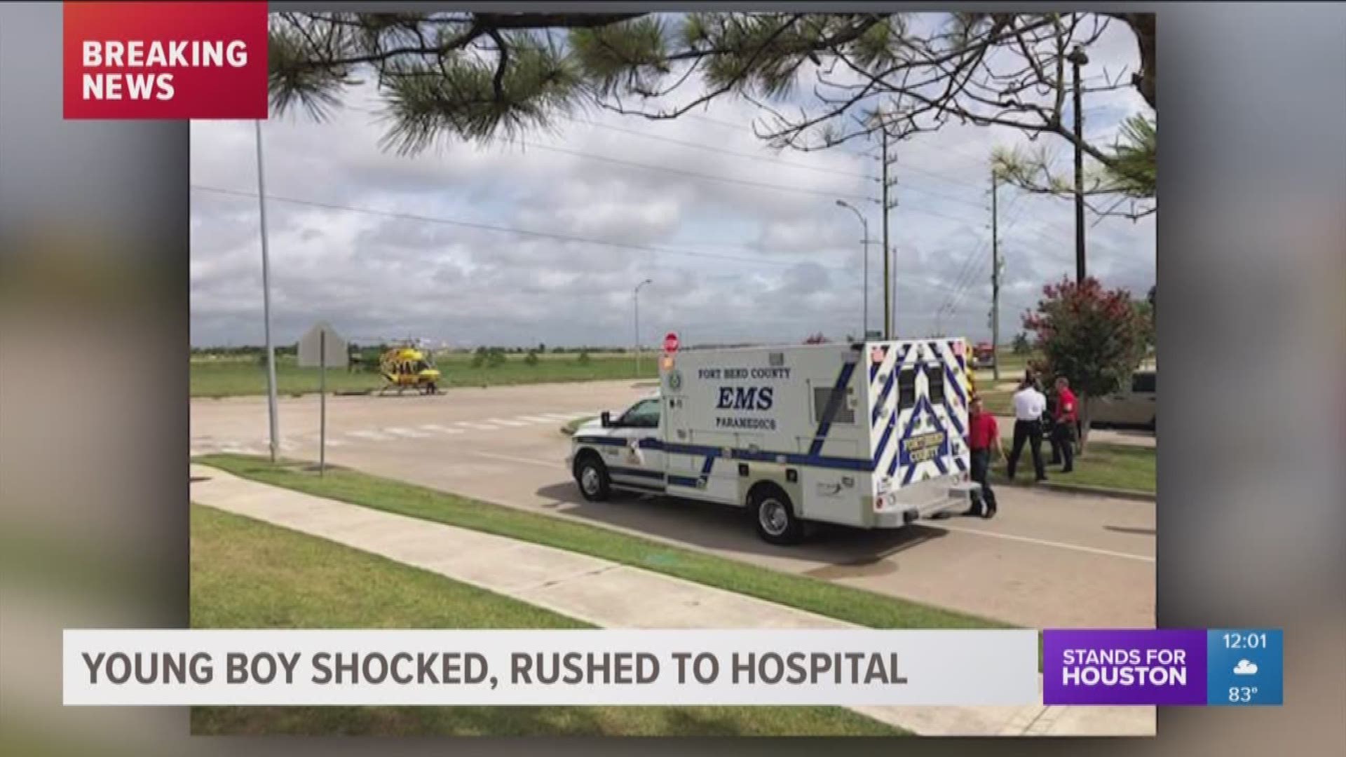 A 7-year-old was airlifted after being shocked when he came in contact with an electrical box in the Richmond area Tuesday morning.