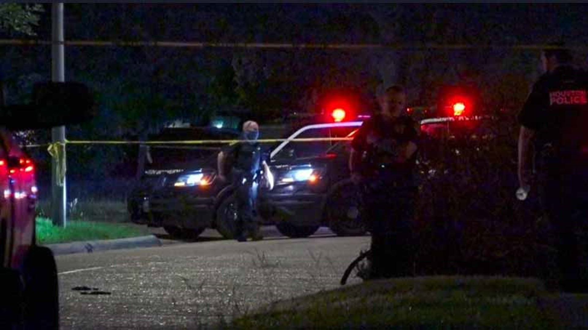 Houston police are questioning a suspect about a deadly shooting Thursday night in a north Houston neighborhood.