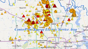 Map of power outages in my area in Houston, Texas | khou.com