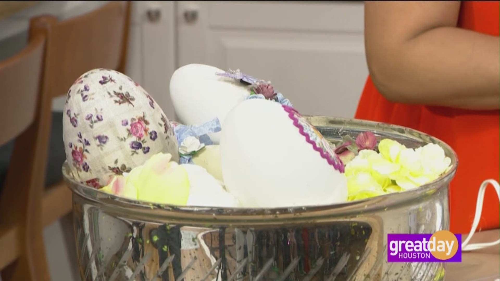 You can eat your eggs... Tie-dye your eggs... Or we have a better idea... Embellish your eggs!  This Easter, create a beautiful keepsake that your whole family can help with.  Amitha Verma with Village Antiques joined Great Day Houston to show us how to make eggs we won't want to hide.