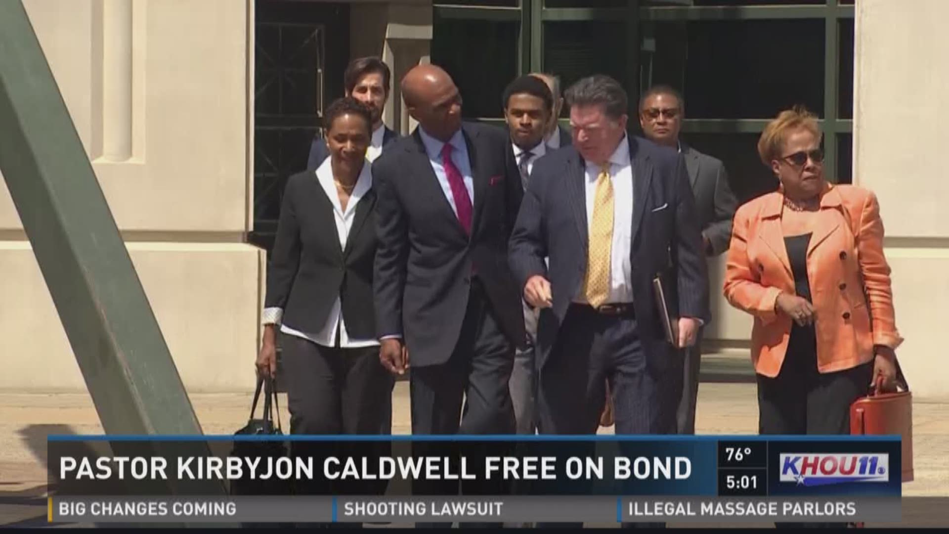 Houston Pastor Kirbyjon Caldwell pleaded not guilty to money laundering and wire fraud on Thursday and is free on bond. 
