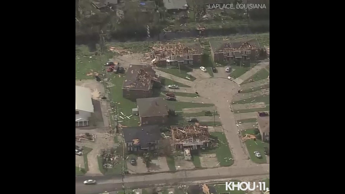 Air 11 surveys Hurricane Ida damage in LaPlace, Louisiana | khou.com