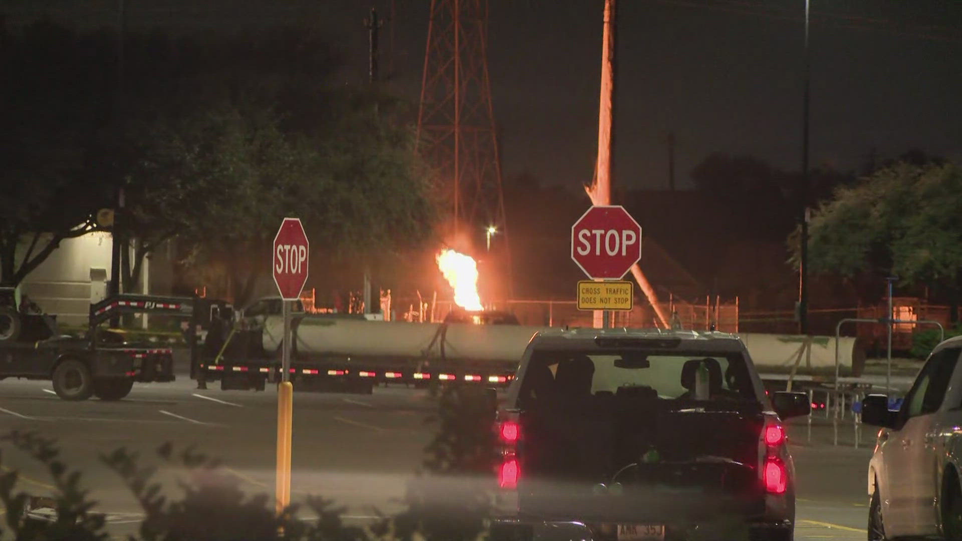 The fire started just before 10 a.m. Monday at Spencer Highway near East Boulevard near the Brookglen neighborhood.