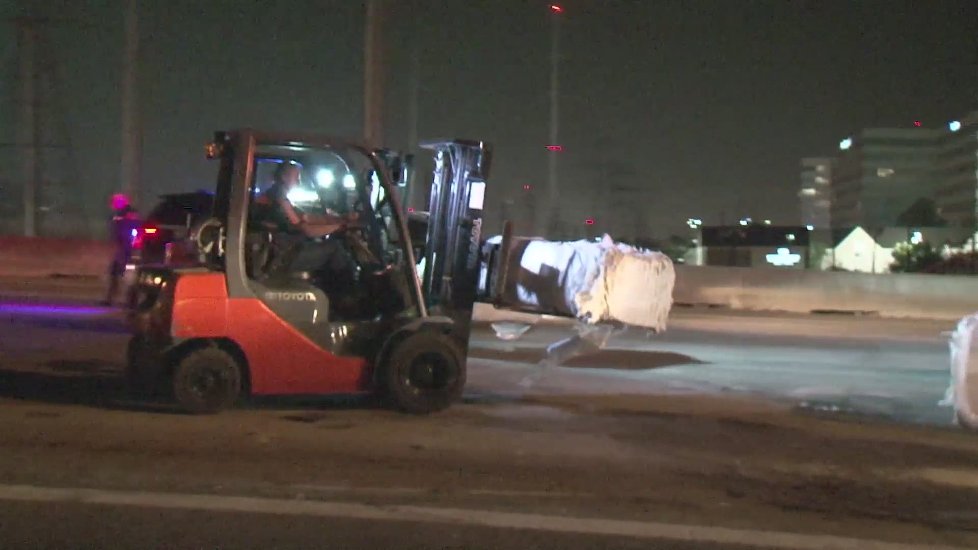 A big rig crashed overnight, blocking the ramp from 59 to the West Loop