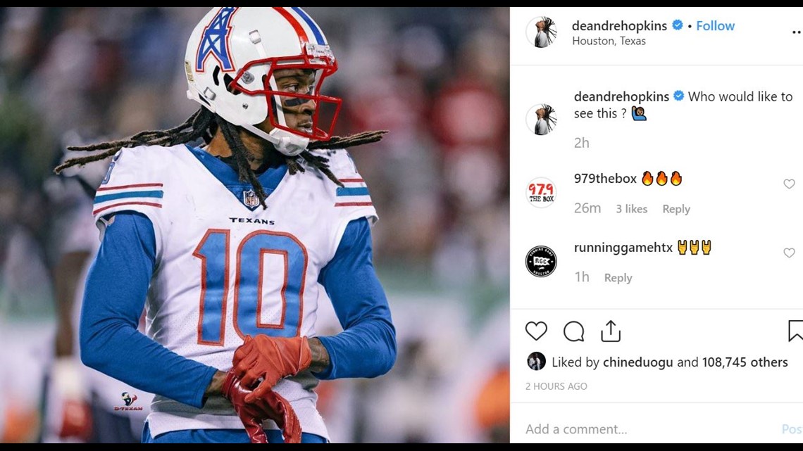 Houston Texans DeAndre Hopkins wants to wear Oilers uniform