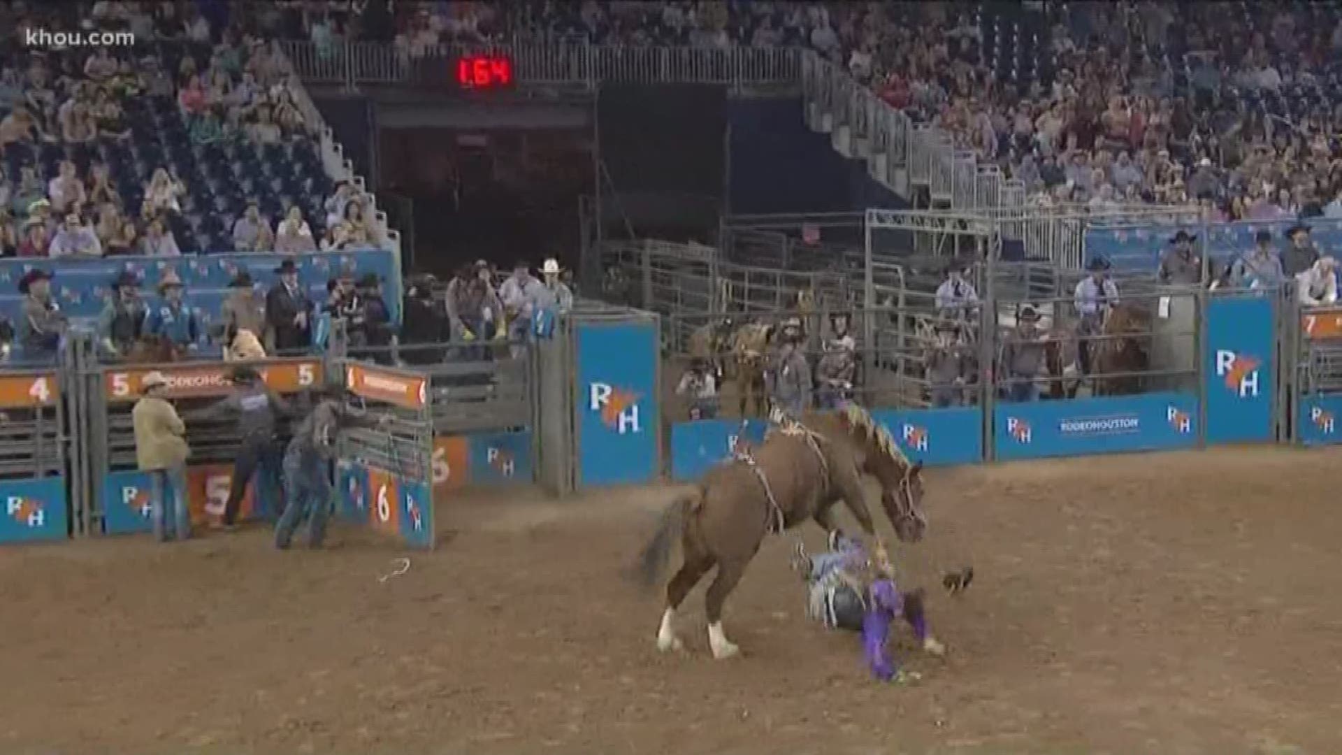 Bareback rider Tilden Hooper won the High Flyin' Award at RodeoHouston for Feb. 25, 2019.