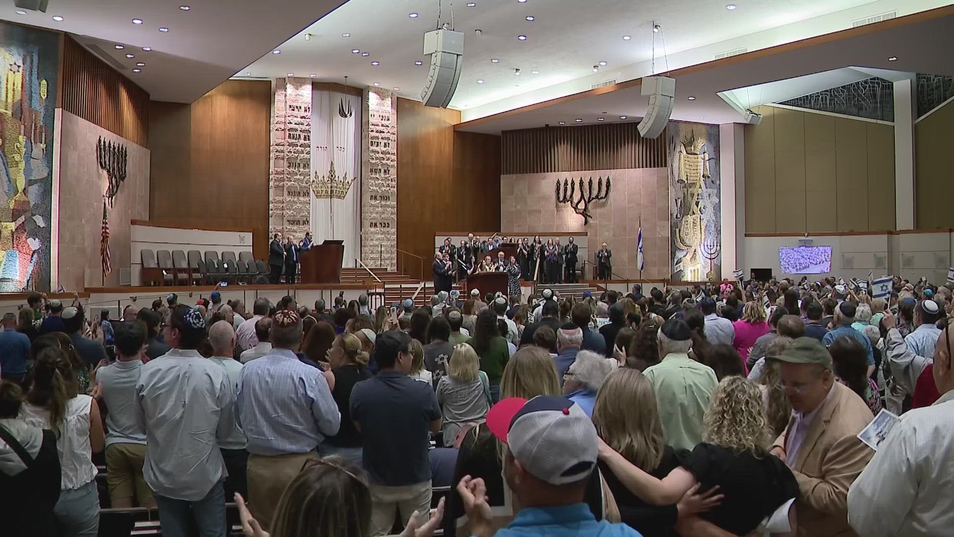 The Jewish Federation of Greater Houston organized Monday night's gathering, bringing together many of Houston's Jewish congregations and politicians.