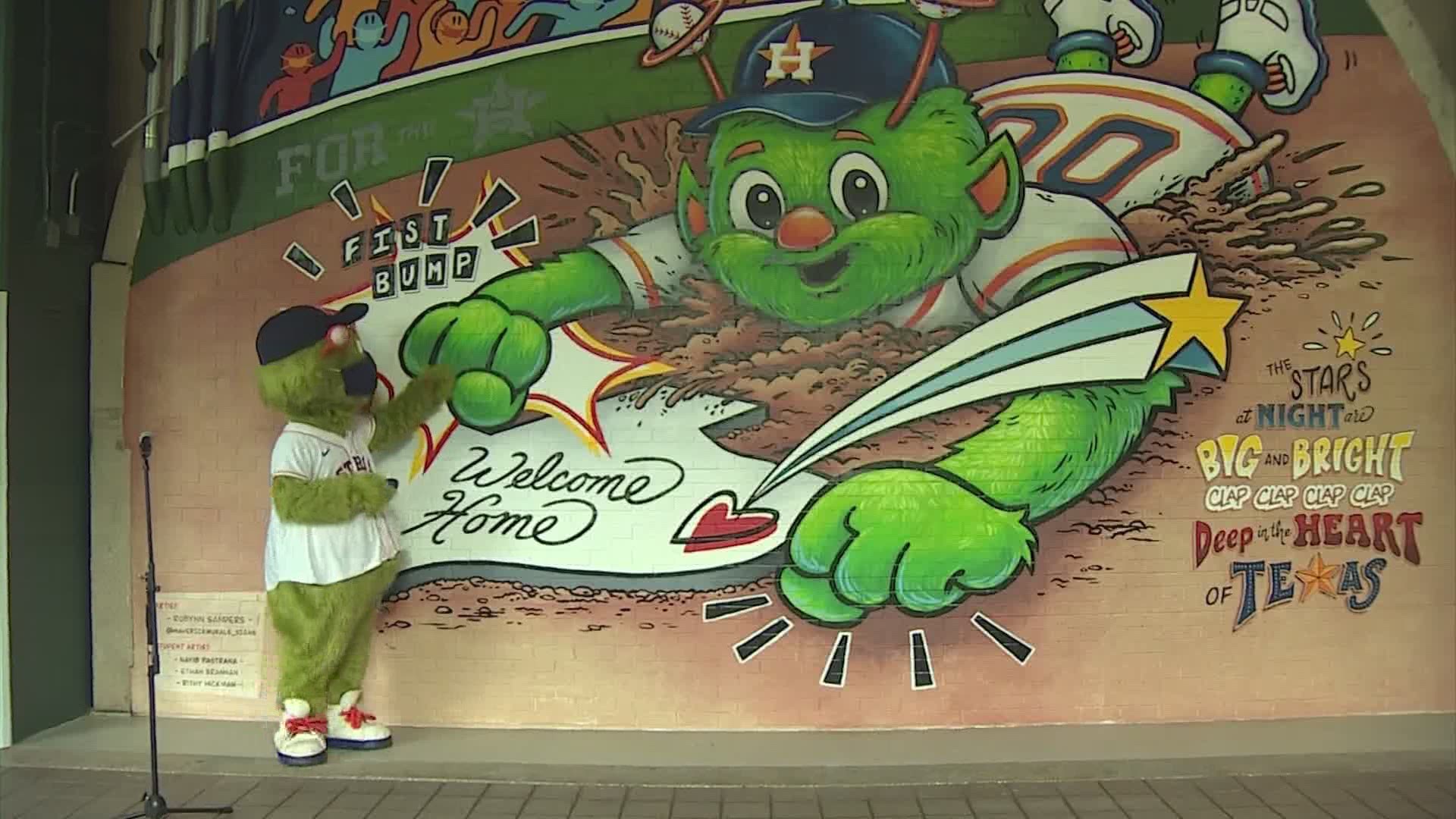 You can now fist bump Orbit with this huge new Astros mural at Minute Maid  Park