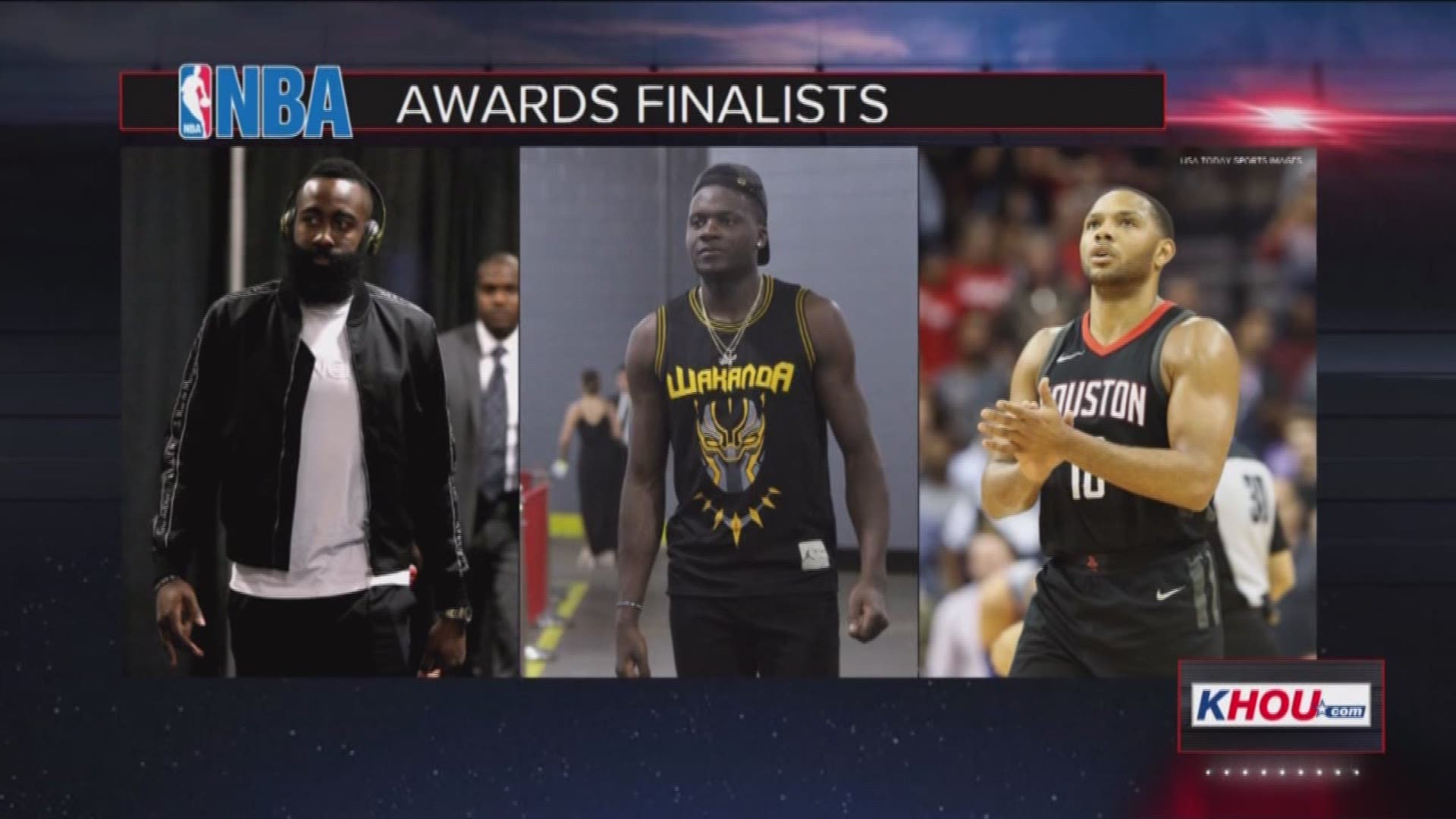 The KHOU 11 Sports team picks its winners for Monday's NBA Awards, including James Harden, Eric Gordon and Clint Capela. 