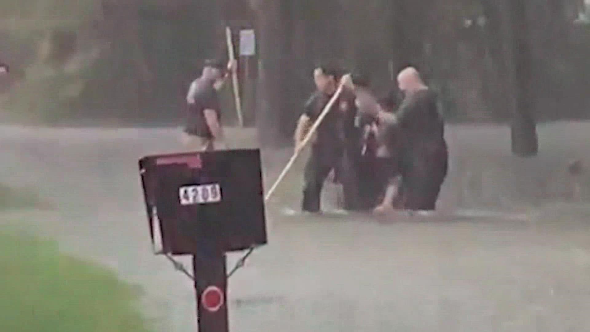 Heavy rain flooded areas in Dallas on Monday (August 22) submerging roads and entire neighborhoods. A confirmed tornado tore through a town near Tyler, Texas.