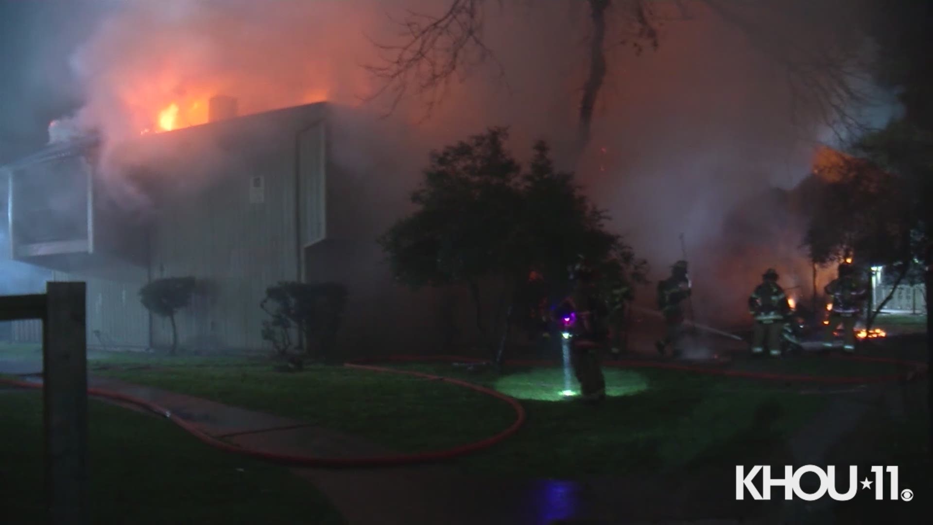 Eight apartment units were damaged by a fire overnight in northwest Houston.