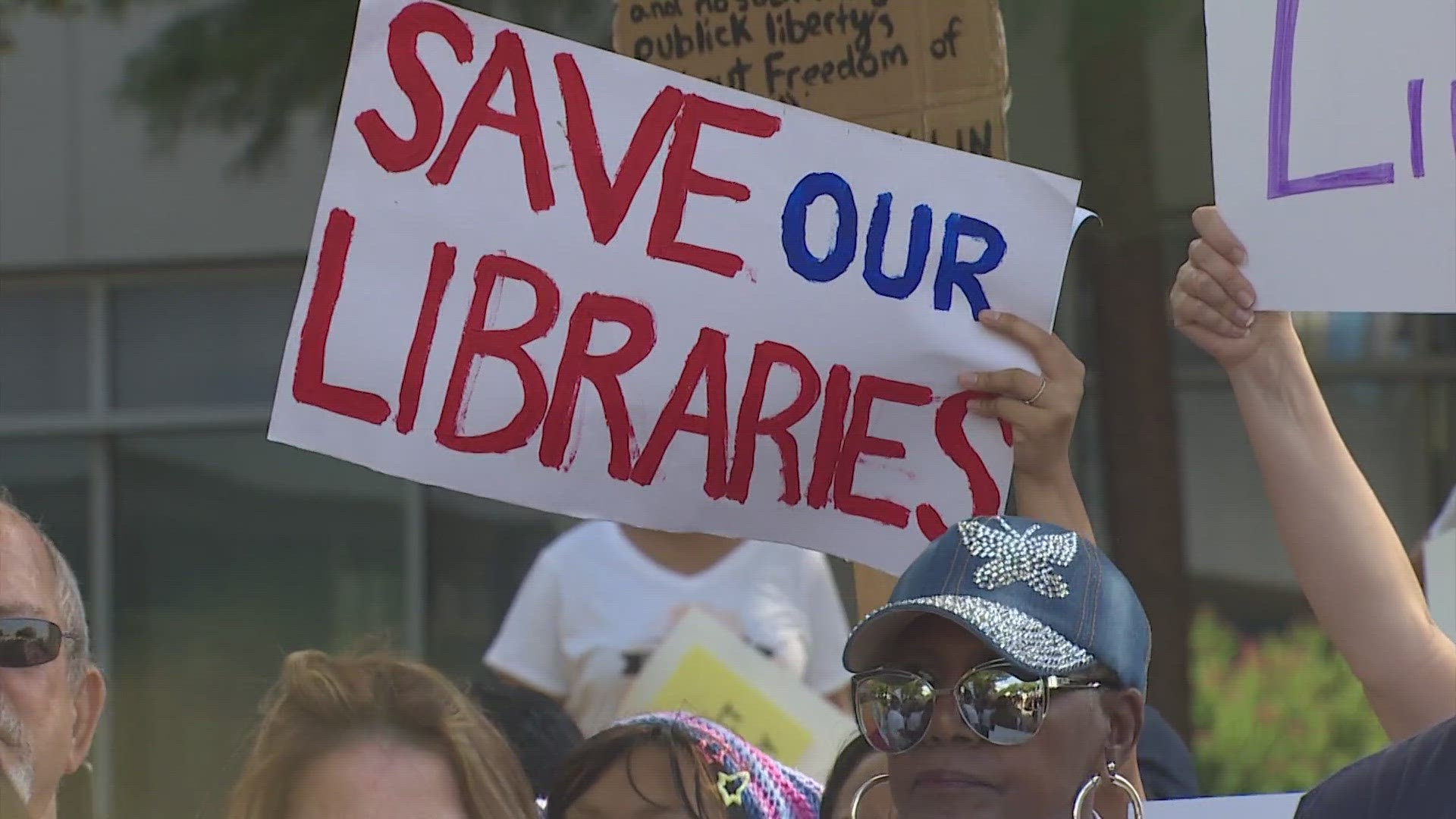 Houston ISD librarians who are now out of a job spoke out at a rally outside the administration building on Saturday.