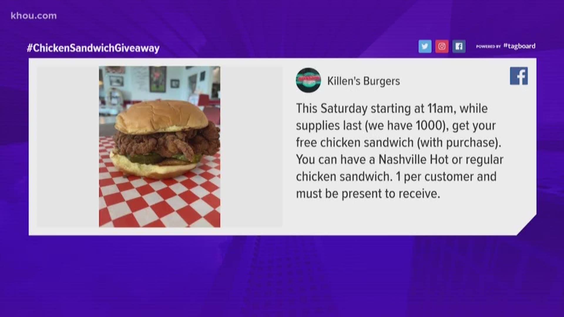 Killen’s Burgers in Pearland is ready to chew up the competition in the Chicken Sandwich Wars.