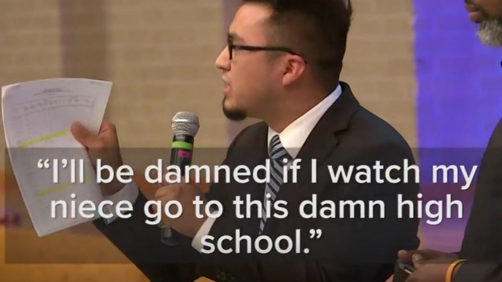 Parents, teachers and some HISD school board members exchanged verbal fireworks over a state takeover of the district during a town hall at Chavez High School.