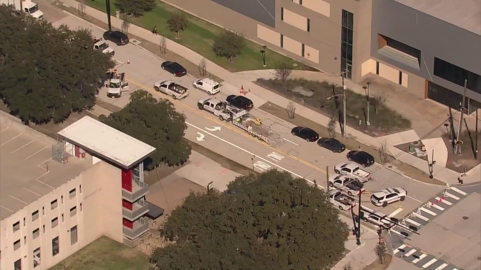 University of Houston officials said there was a gas leak near the football stadium on Monday.