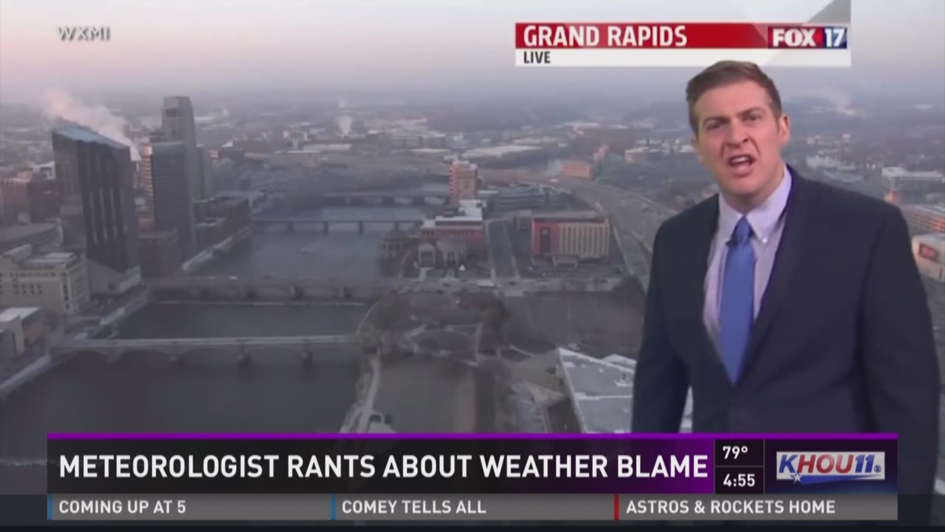 A meteorologist in Michigan is getting a lot of attention for his rant about being blamed for the weather.