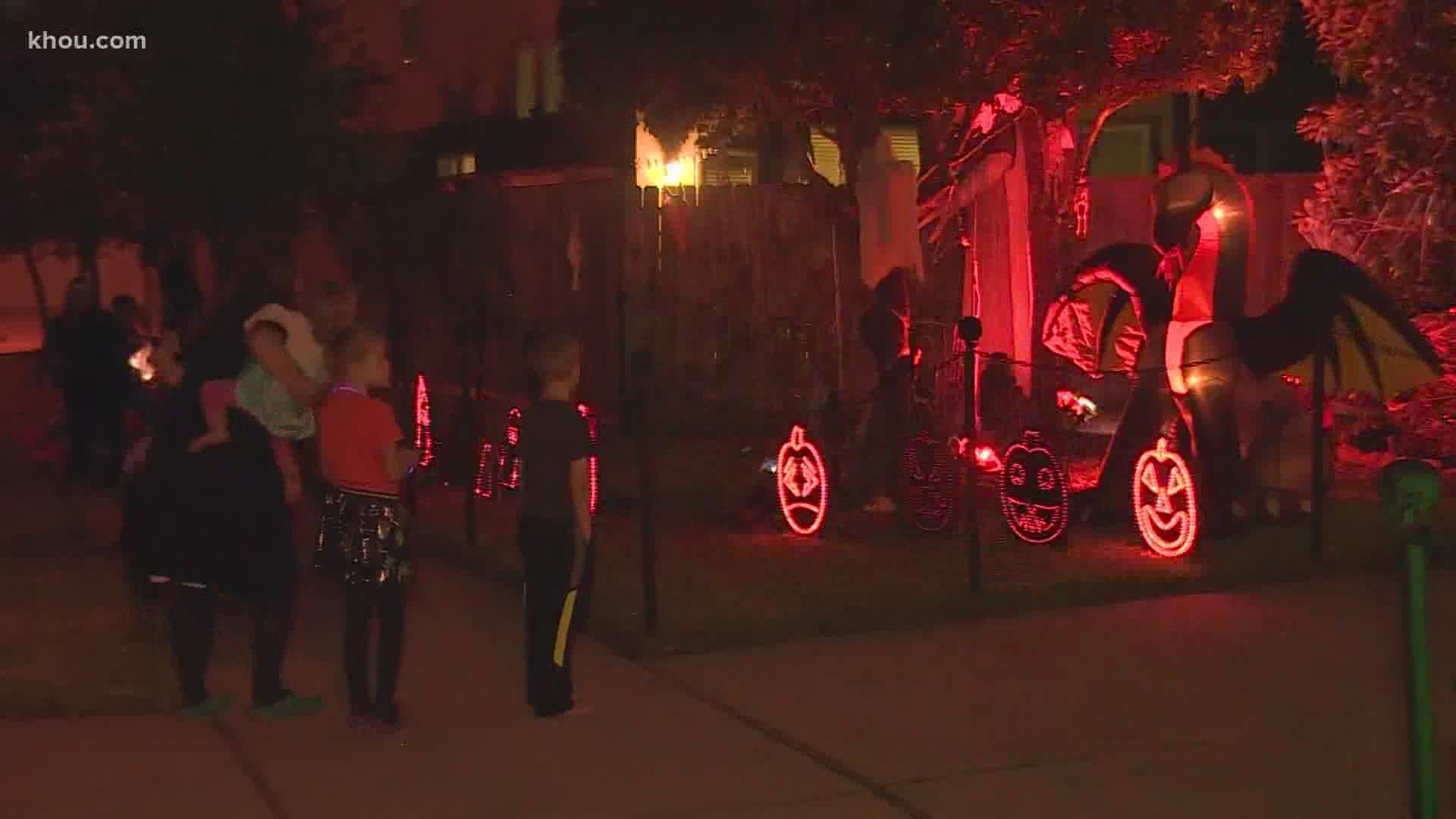A Richmond family is getting in the Halloween spirit with a spectacular light display that attracts many viewers.