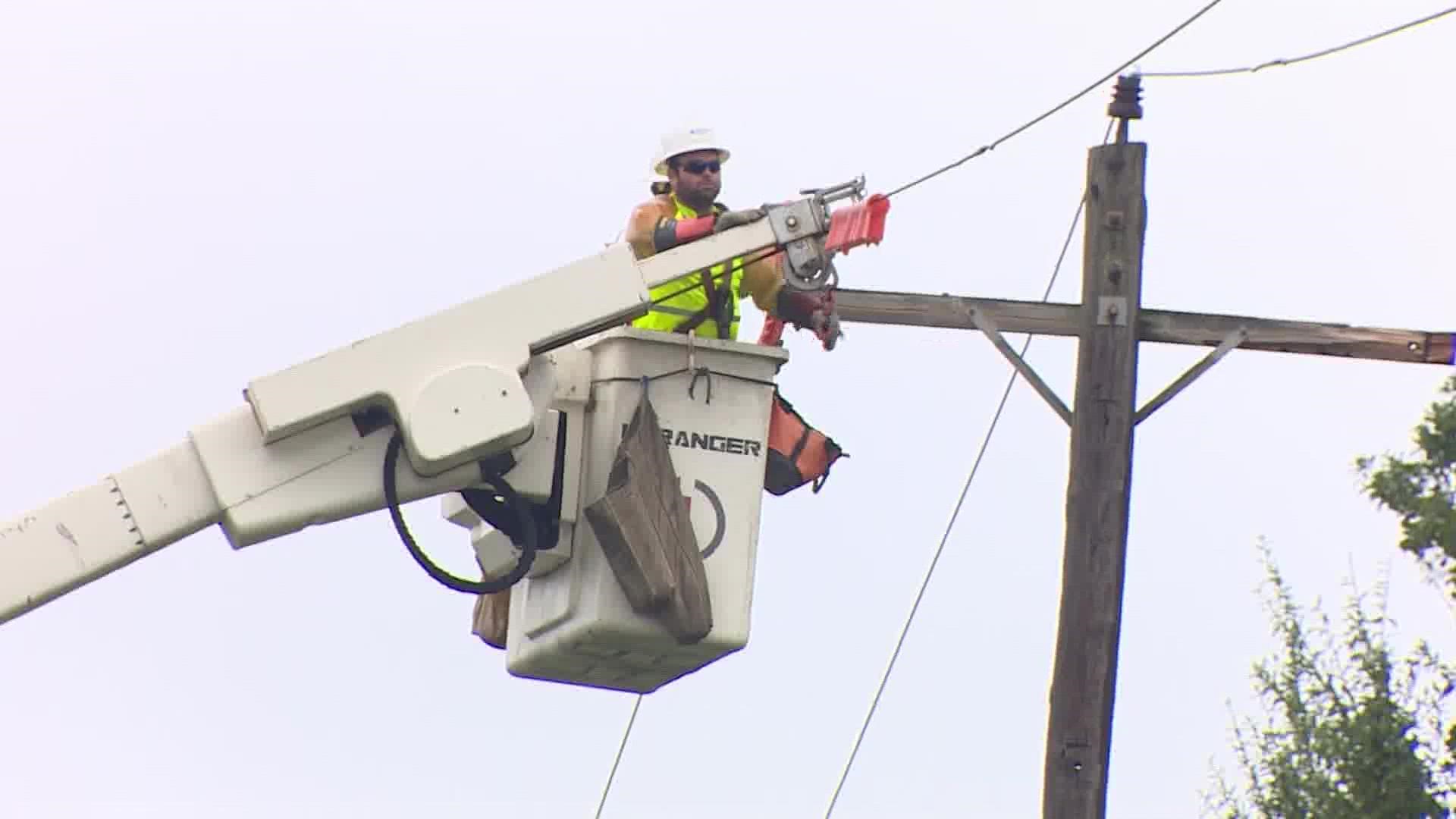 CenterPoint Energy crews continue to work Wednesday as nearly 70,000 homes remain without power. Michelle Choi is in southeast Houston.