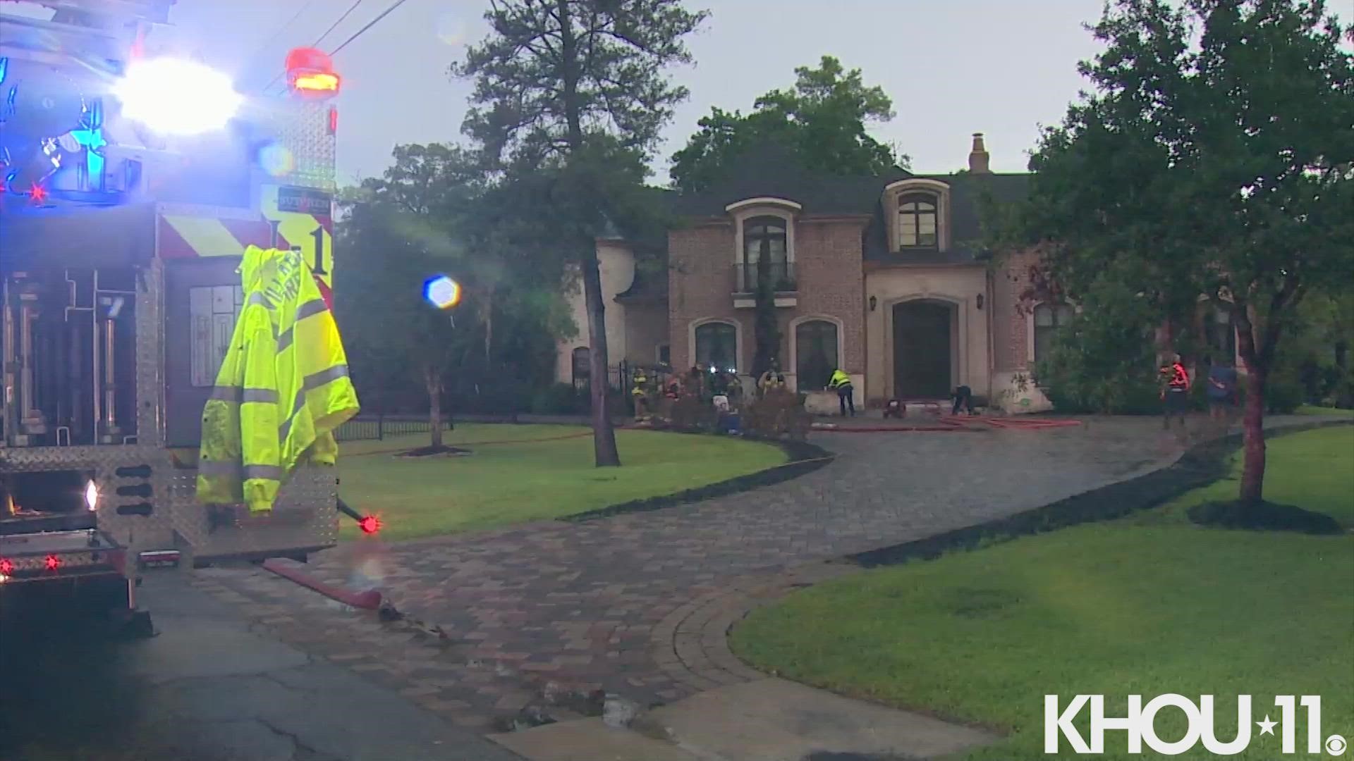 Several fire departments responded to a house fire in west Houston after smoke was seen coming from the roof. It appears the fire may have come from lightning.