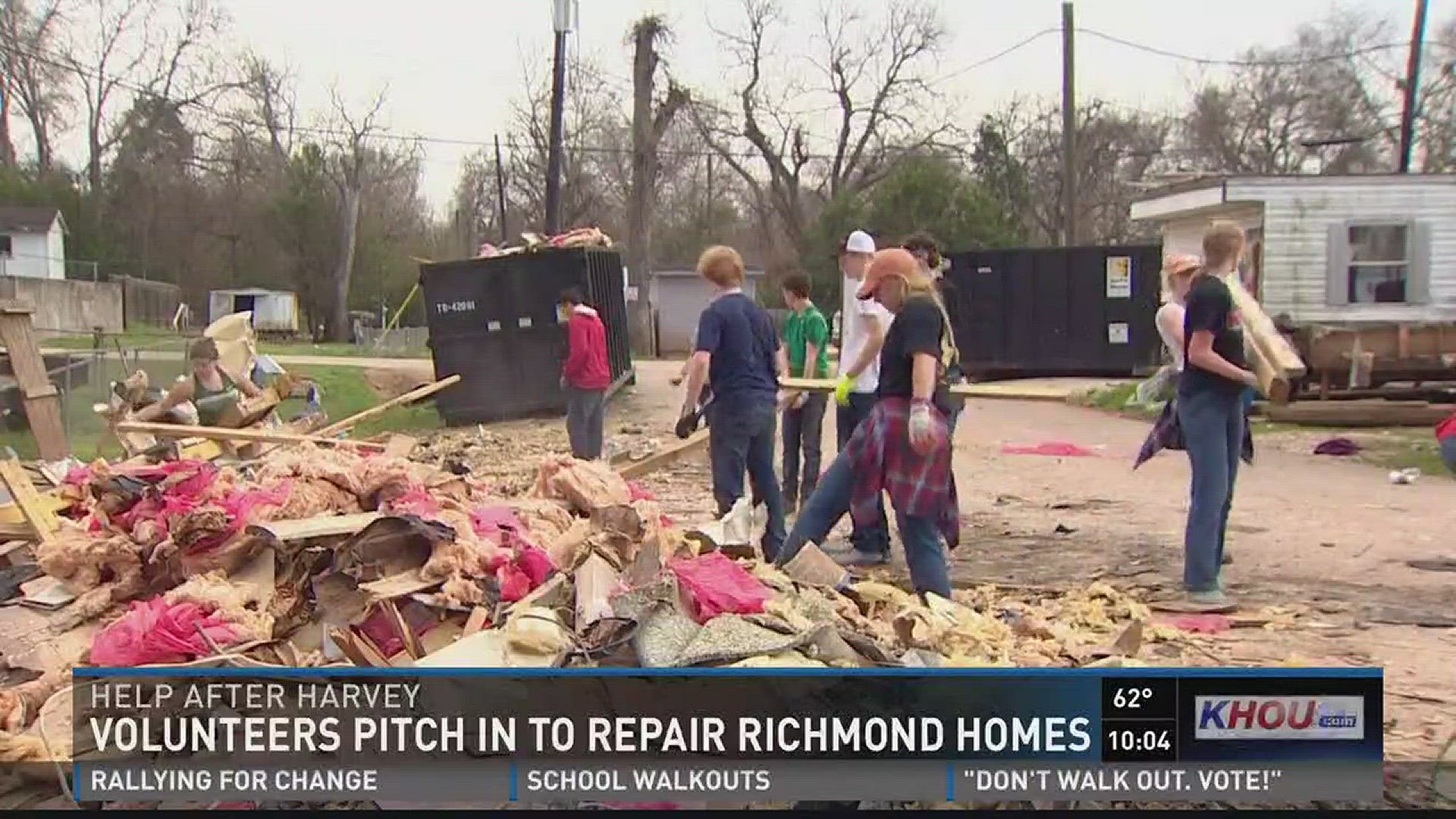 Dozens of Chicago high school students descended on a small Richmond, Texas neighborhood devastated by Hurricane Harvey this week to clean the debris and rubble that continues to linger nearly 6 months after the flood.