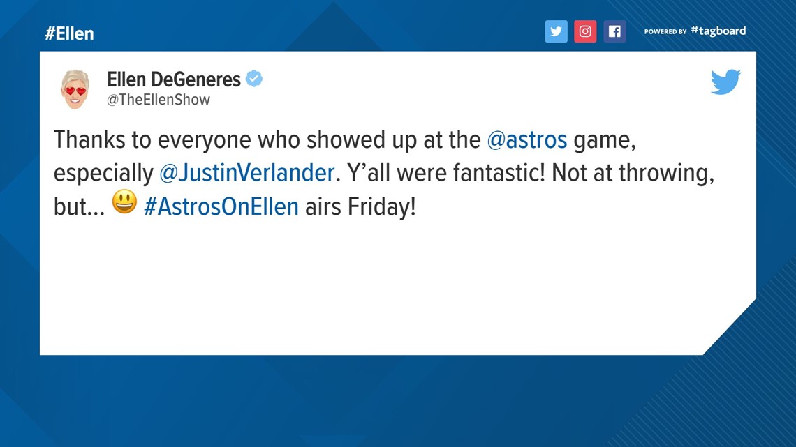 Ellen Says, 'Let's Talk, Astros Fans!