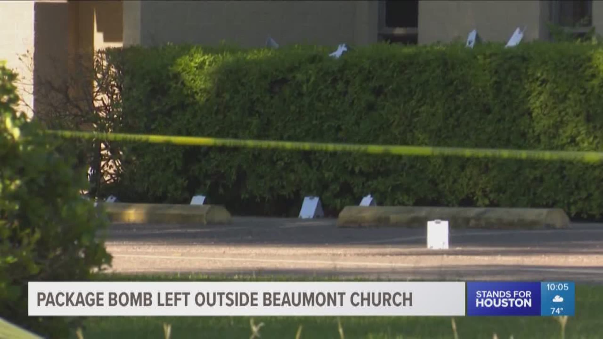 A Beaumont church was damaged on Thursday after a device detonated on the front steps of the building.