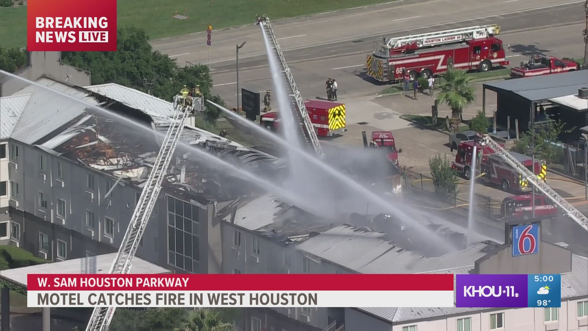 Hotel fire in west Houston