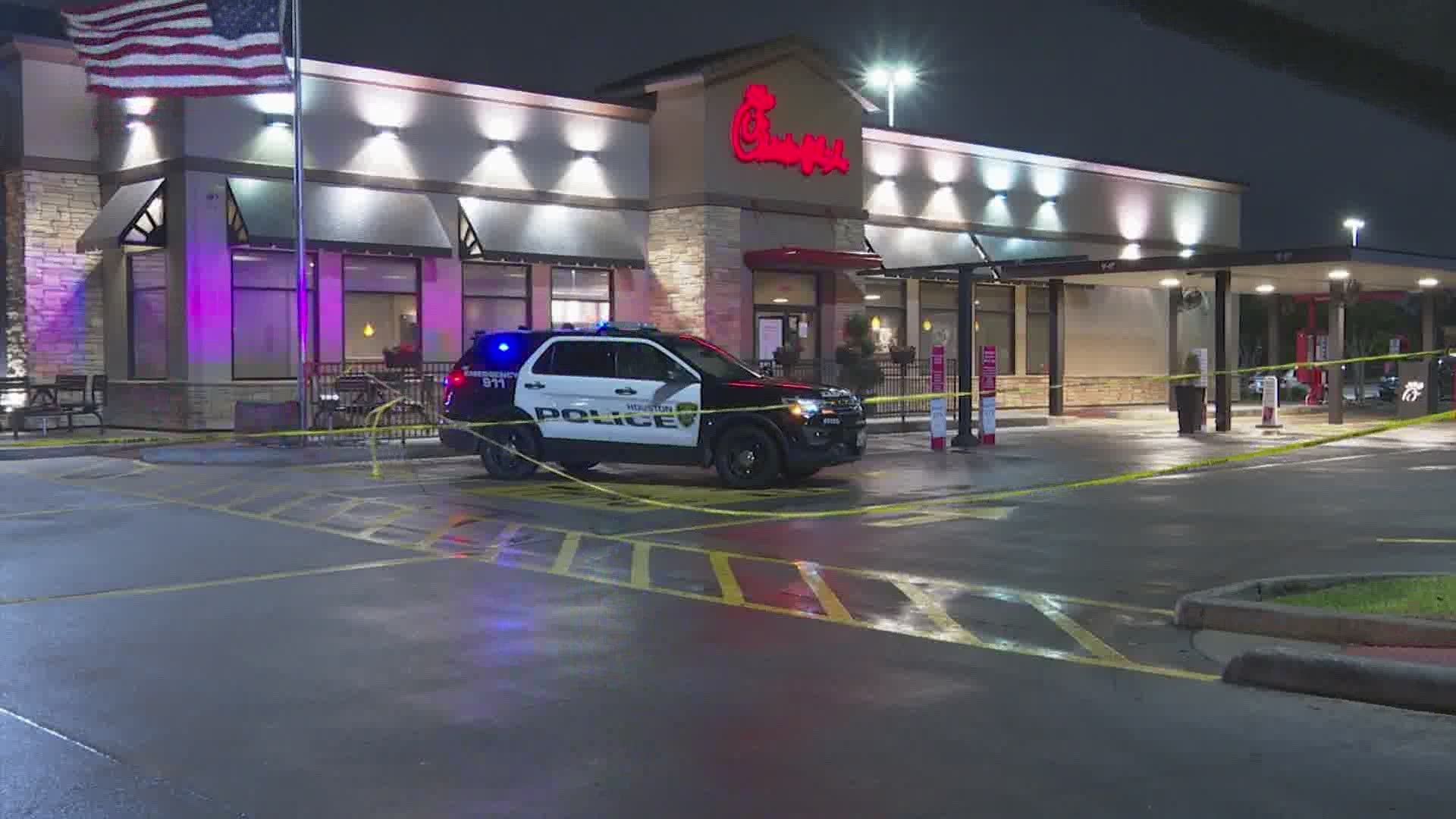 Houston police are looking for the suspect who shot and killed a woman Friday night outside a Chick-Fil-A in west Houston. The motive for the shooting is unknown.
