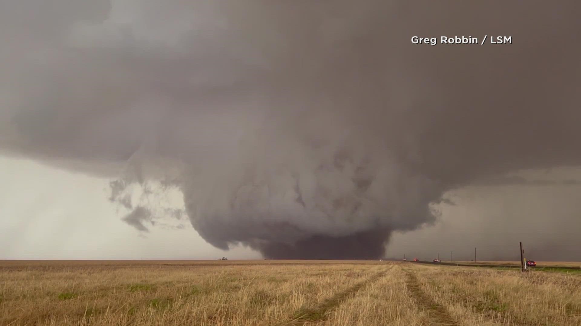 Storms produce large tornado west of Lubbock, Texas