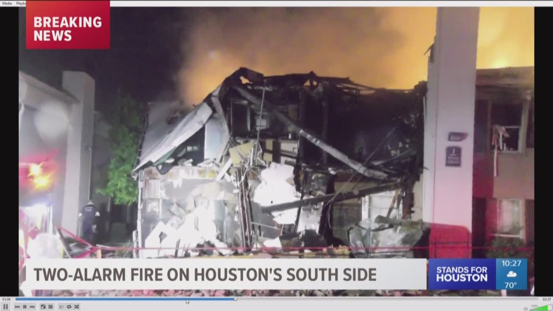 Several people were injured in an apartment fire in south Houston Sunday night