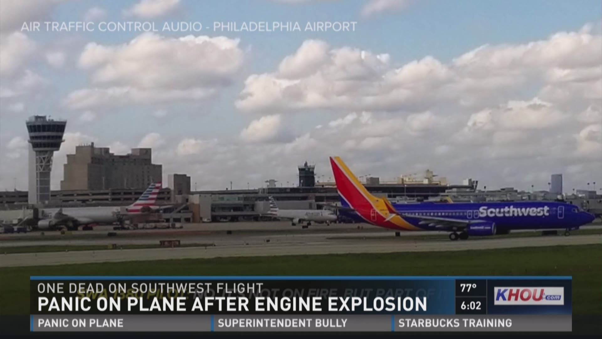 One person was killed Tuesday when a Southwest Airlines flight to Dallas made an emergency landing in Philadelphia after an engine blew out as the plane left LaGuardia Airport in New York.