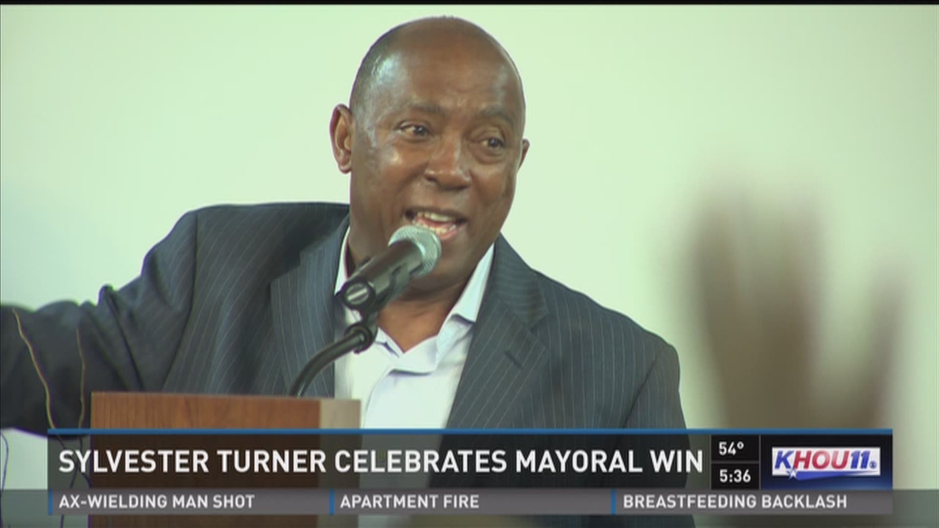 Sylvester Turner celebrates Houston mayoral win