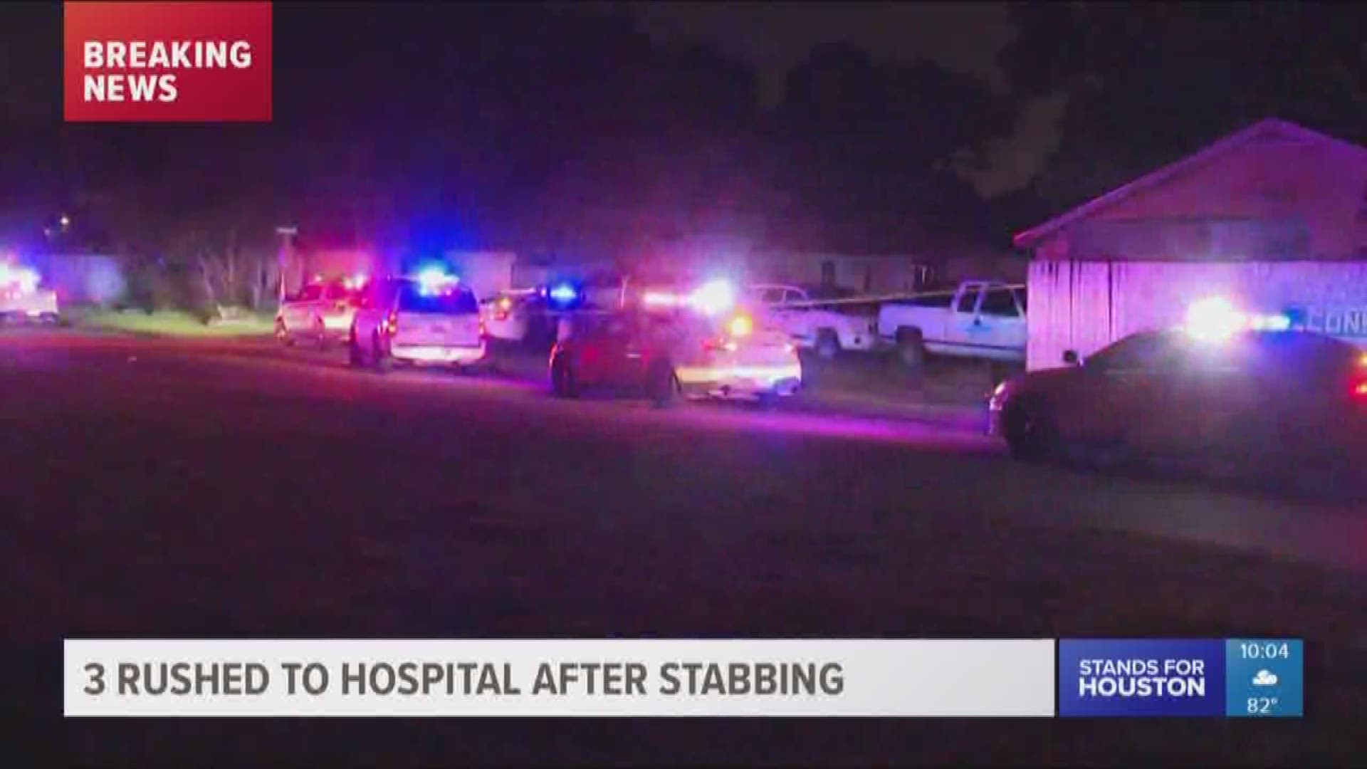 Deputies are searching for a suspect after they say two people were stabbed during a fight in Channelview.