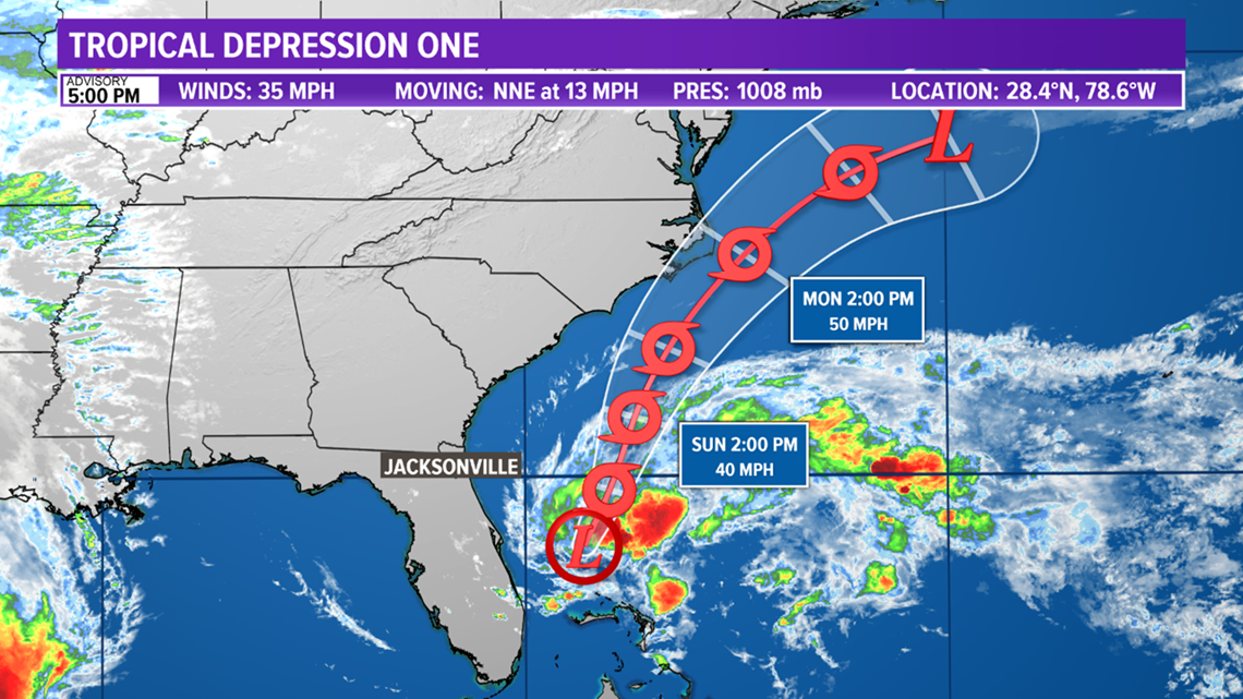 Where is Tropical Depression One heading?