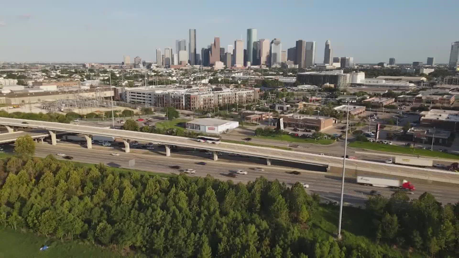 The $347 million project would raise the I-10 main lanes between I-45 and Heights Boulevard in an effort to eliminate flooding risk on the freeway.