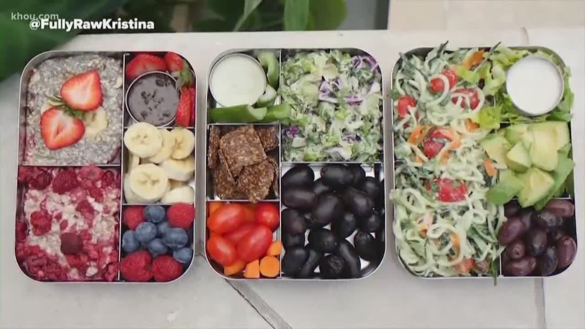 These grab-and-go bento box recipes pack in healthy greens and veggies. The recipe comes from YouTube star Kristina Bucaram who lives in Houston. They are all vegan approved!