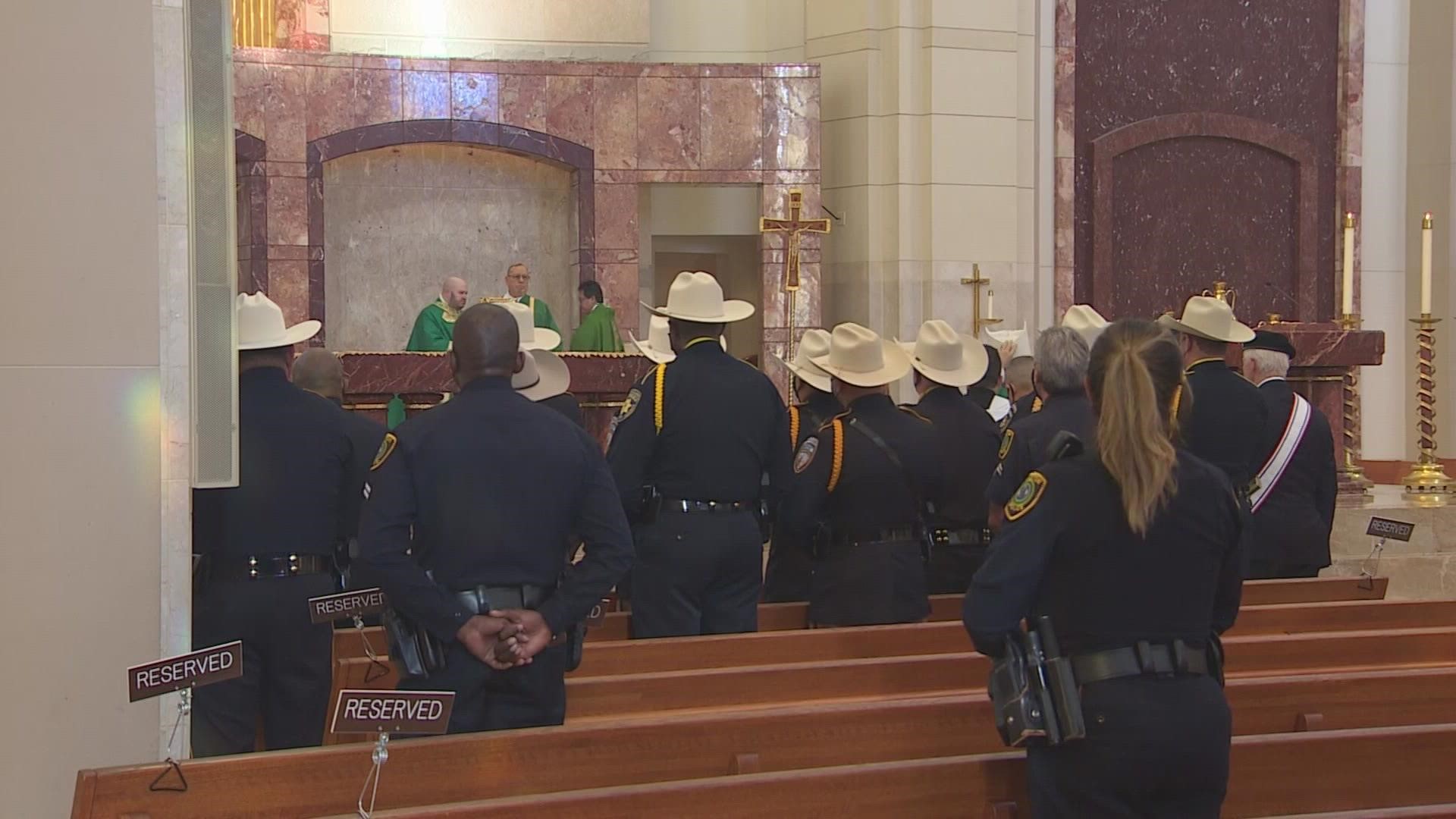 Blue Mass is the first since 2019 because of COVID and comes amid a surge in violent crimes in Houston area.