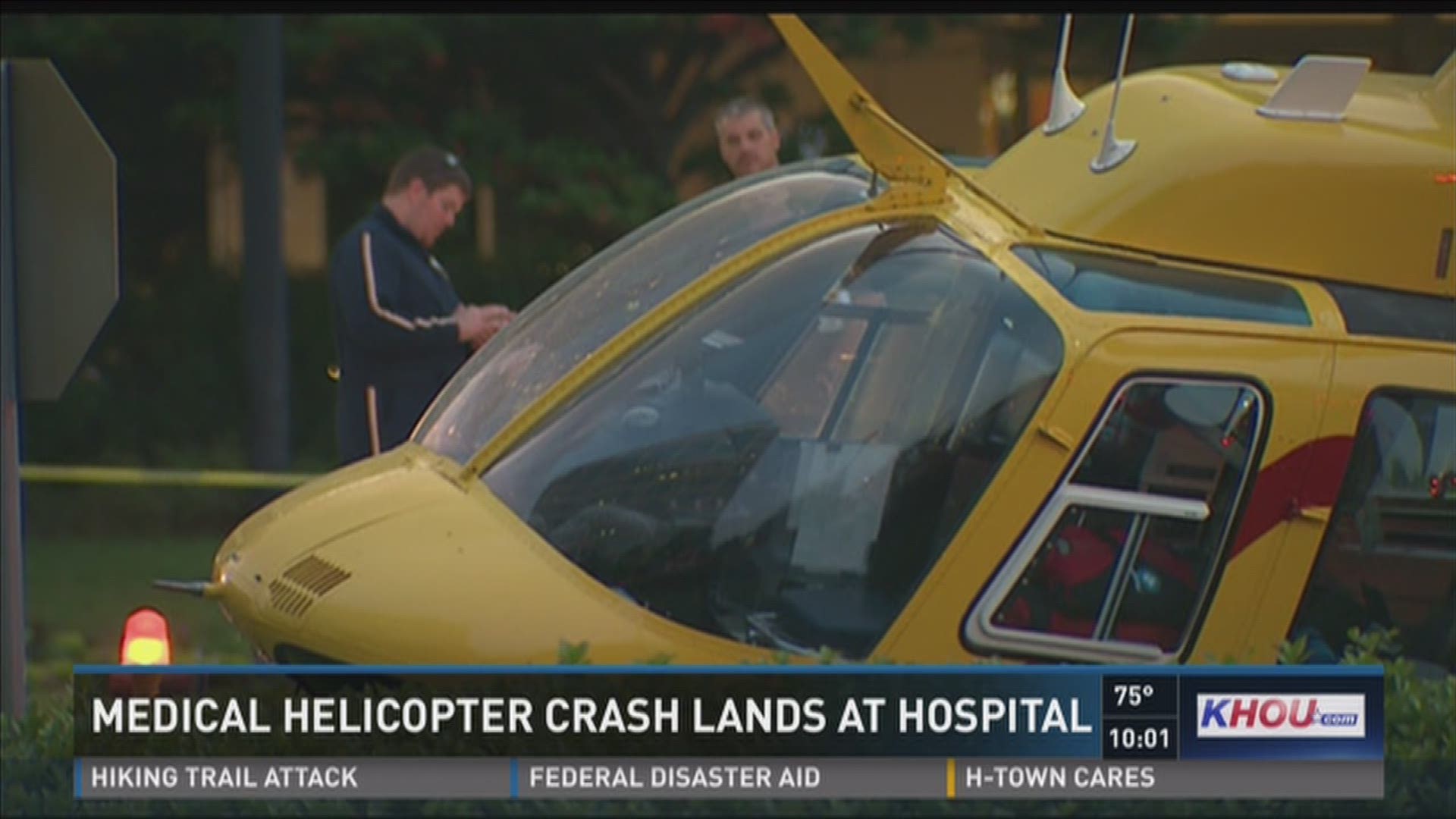 The medical helicopter experienced issues shortly after liftoff at Memorial Hermann Hospital in Memorial City on Monday.
