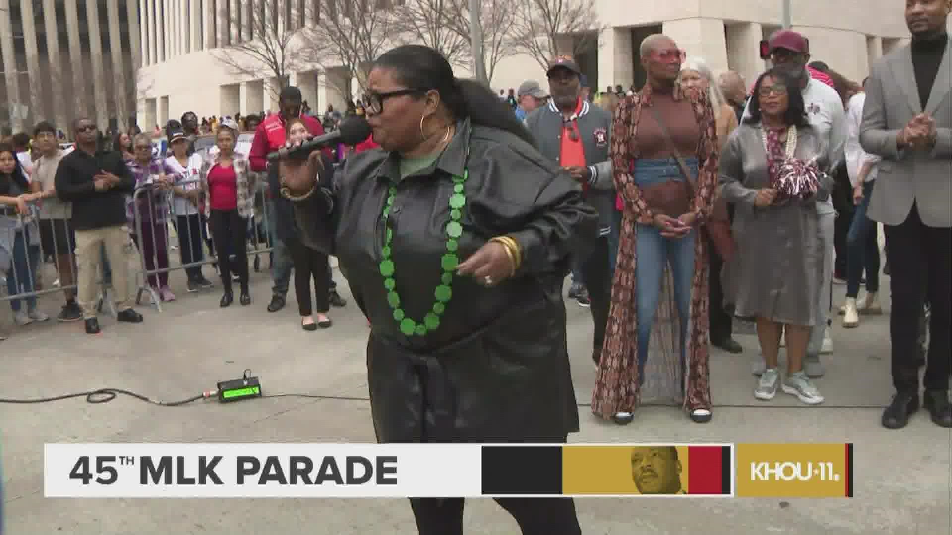 Before the parade got underway Monday, Mayor Sylvester Turner led the opening ceremonies.